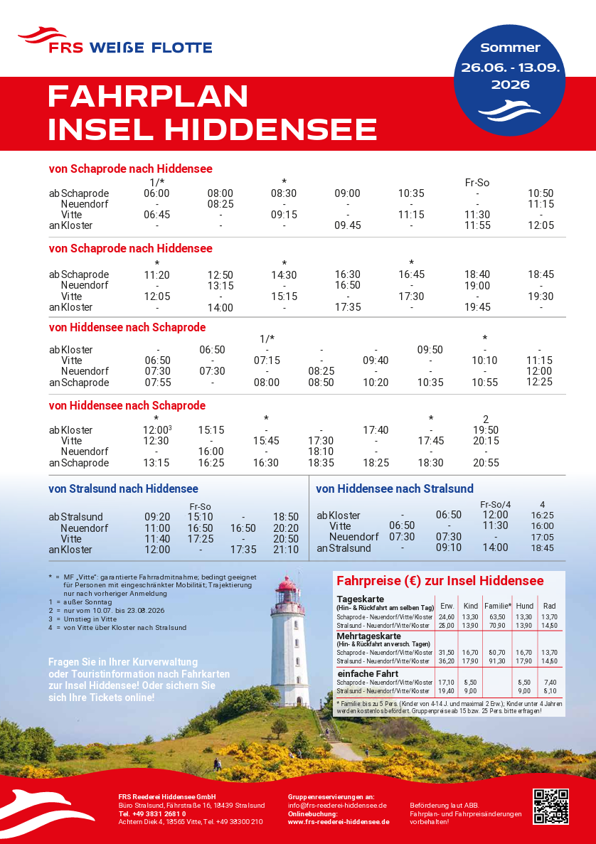 Fahrplan Hiddensee