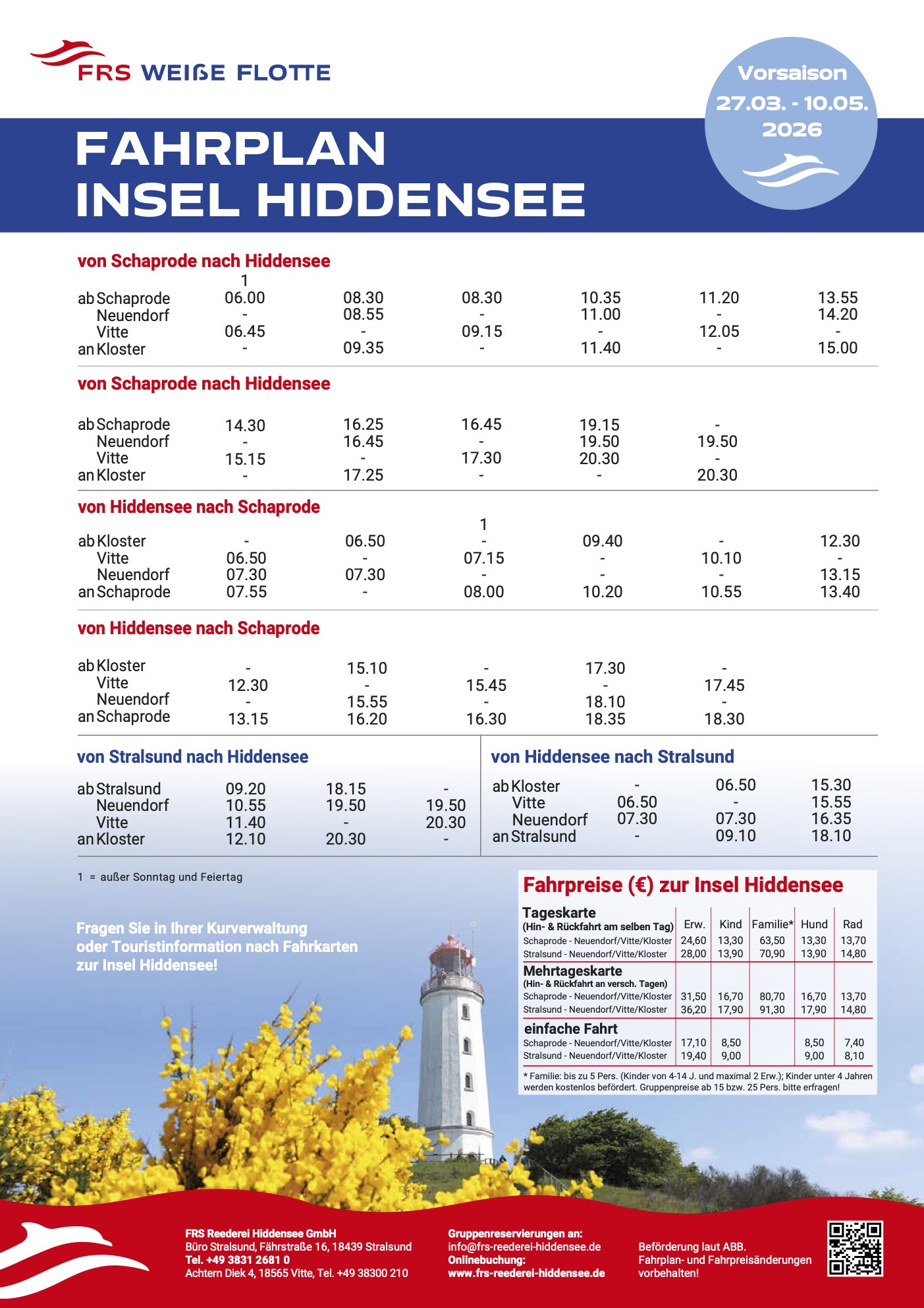 Fährplan Hiddensee